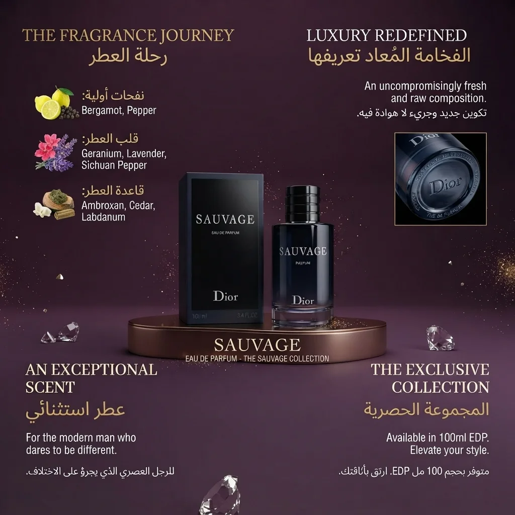 عطر ديور سوفاج الرجالي - او دو بارفان (100 مل) | متجر إطلالة