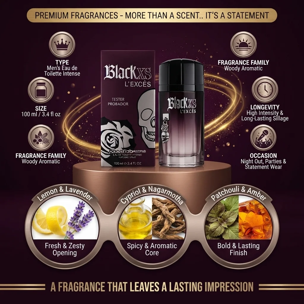 عطر بلاك إكس إس ليكسيس من باكو رابان - او دو تواليت إنتنس 100 مل (تستر) | متجر إطلالة