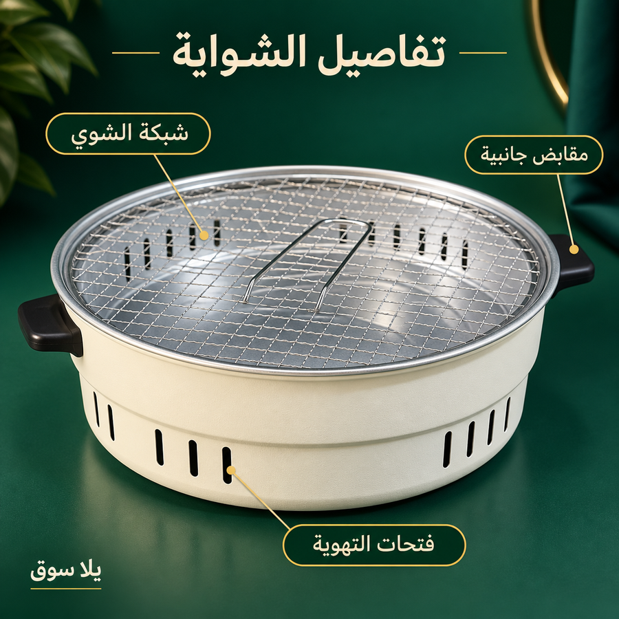 شواية الفحم المستديرة المحمولة