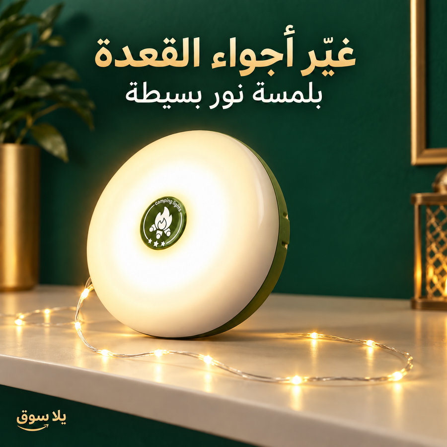 كشاف التخييم بخيط 10 متر + باور بانك