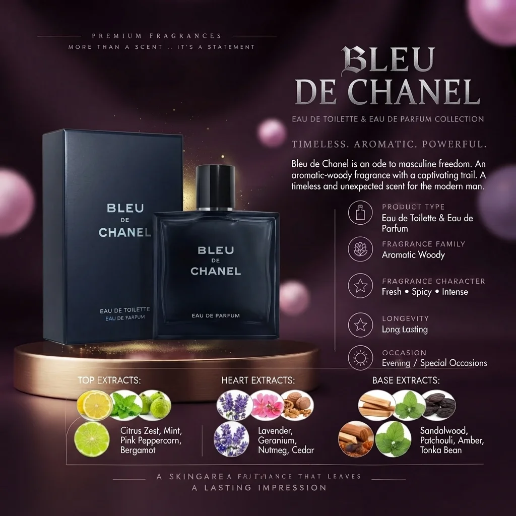 عطر بلو دي شانيل الرجالي - او دو بارفان (100 مل) | متجر إطلالة