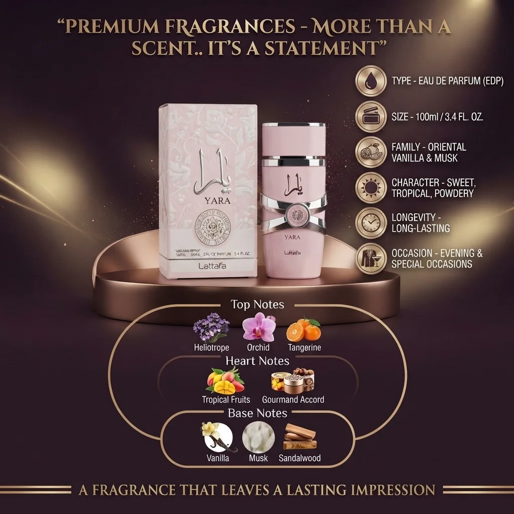 عطر يارا الوردي من لطافة - أو دو بارفان (100 مل) | متجر إطلالة