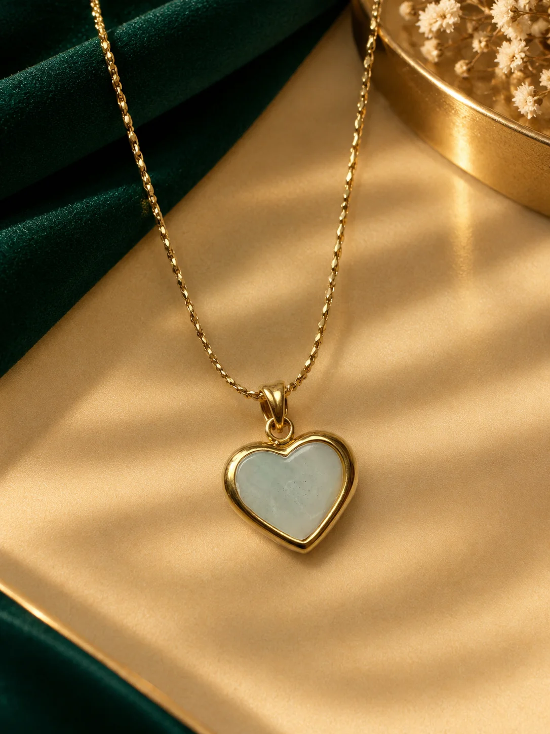 White Heart Necklace