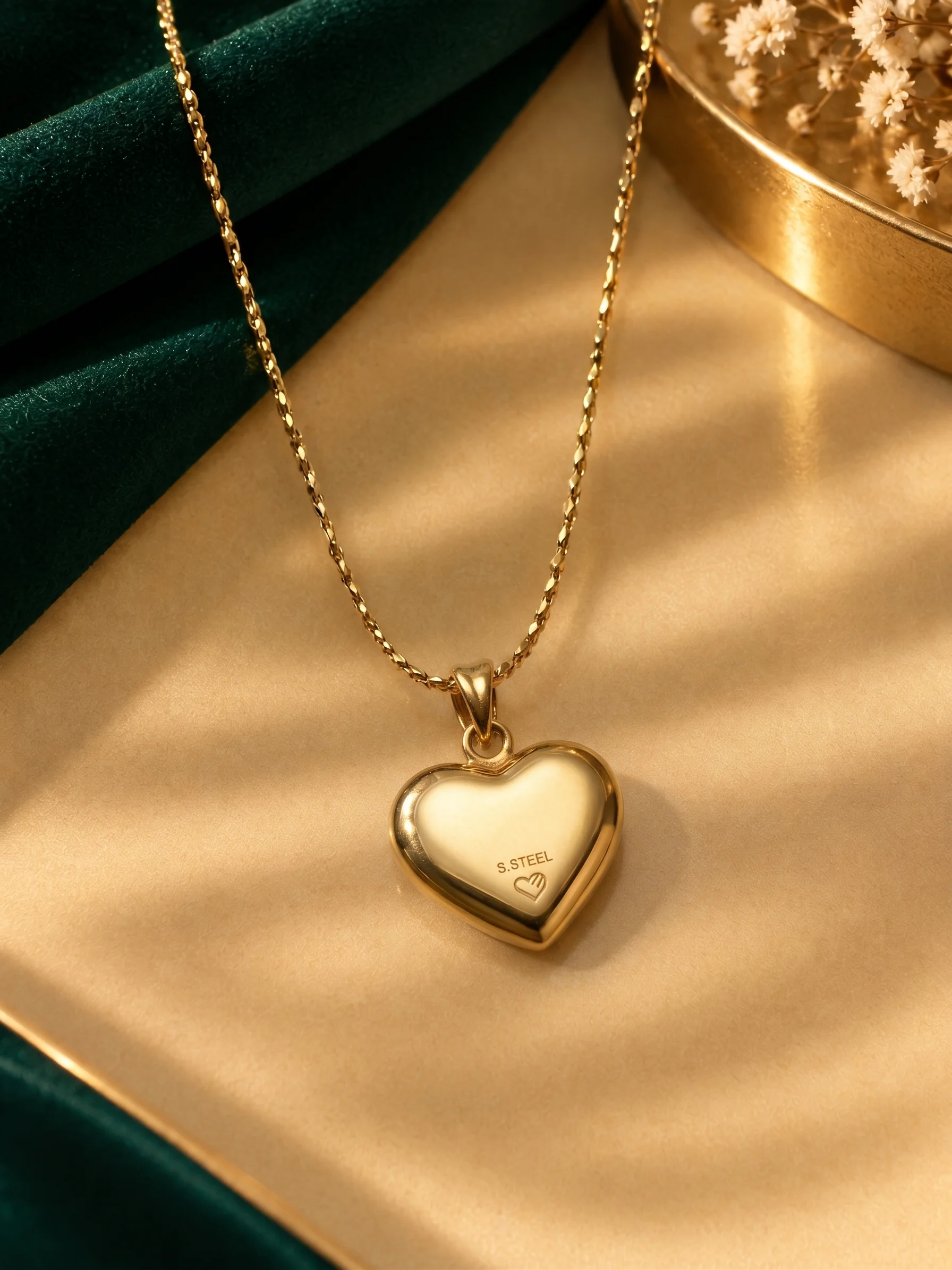 White Heart Necklace