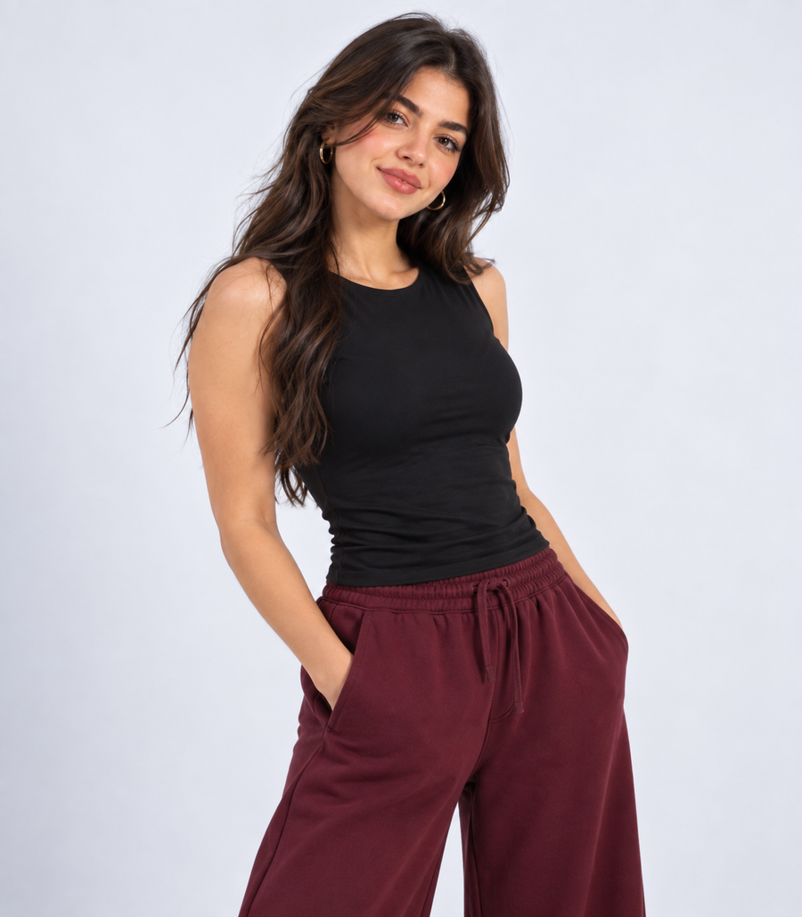 بيزك كات راوند (Round Neck Sleeveless Top)  