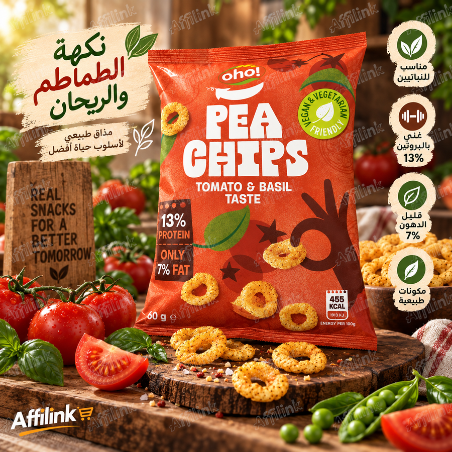 سناك البازيلا بنكهة البندورة والريحان