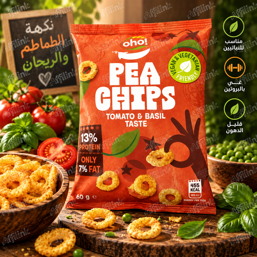 سناك البازيلا بنكهة البندورة والريحان