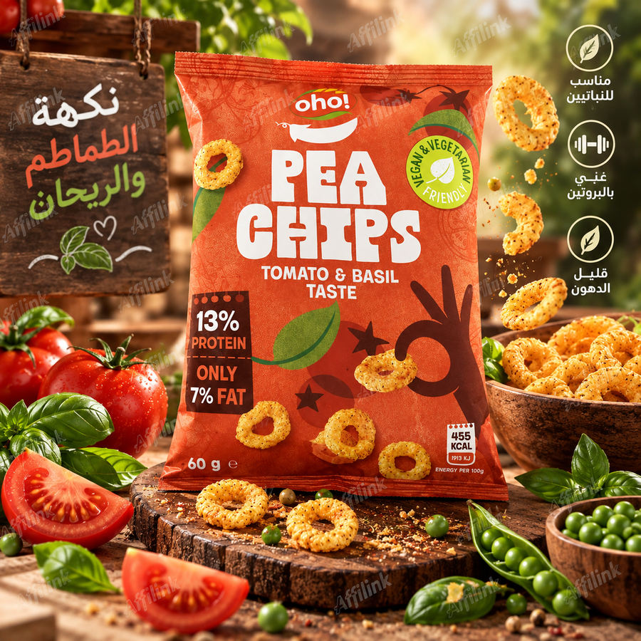 سناك البازيلا بنكهة البندورة والريحان
