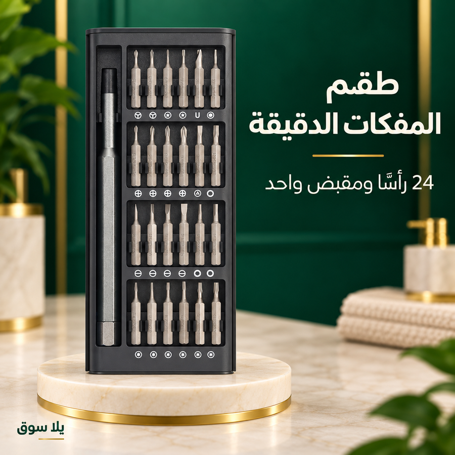 طقم مفكات دقيقة – 24 رأسًا ومقبض