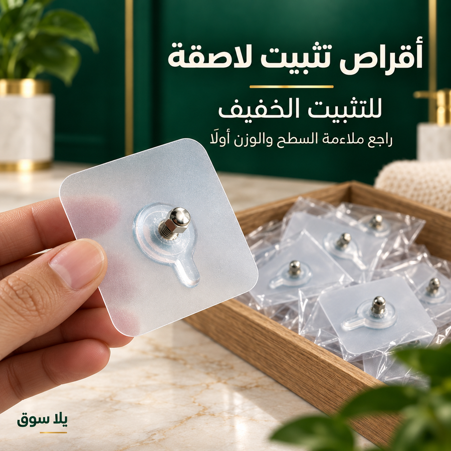 مثبتات حائط لاصقة بمسمار وصامولة – 10 قطع