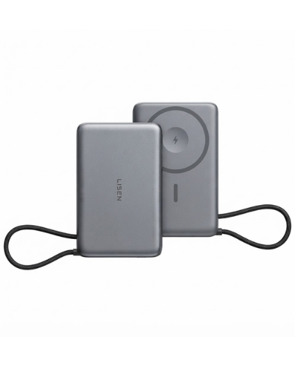 Lisen P302 10000mAh Ultra-Slim MagSafe Power Bank with Built-in Cable