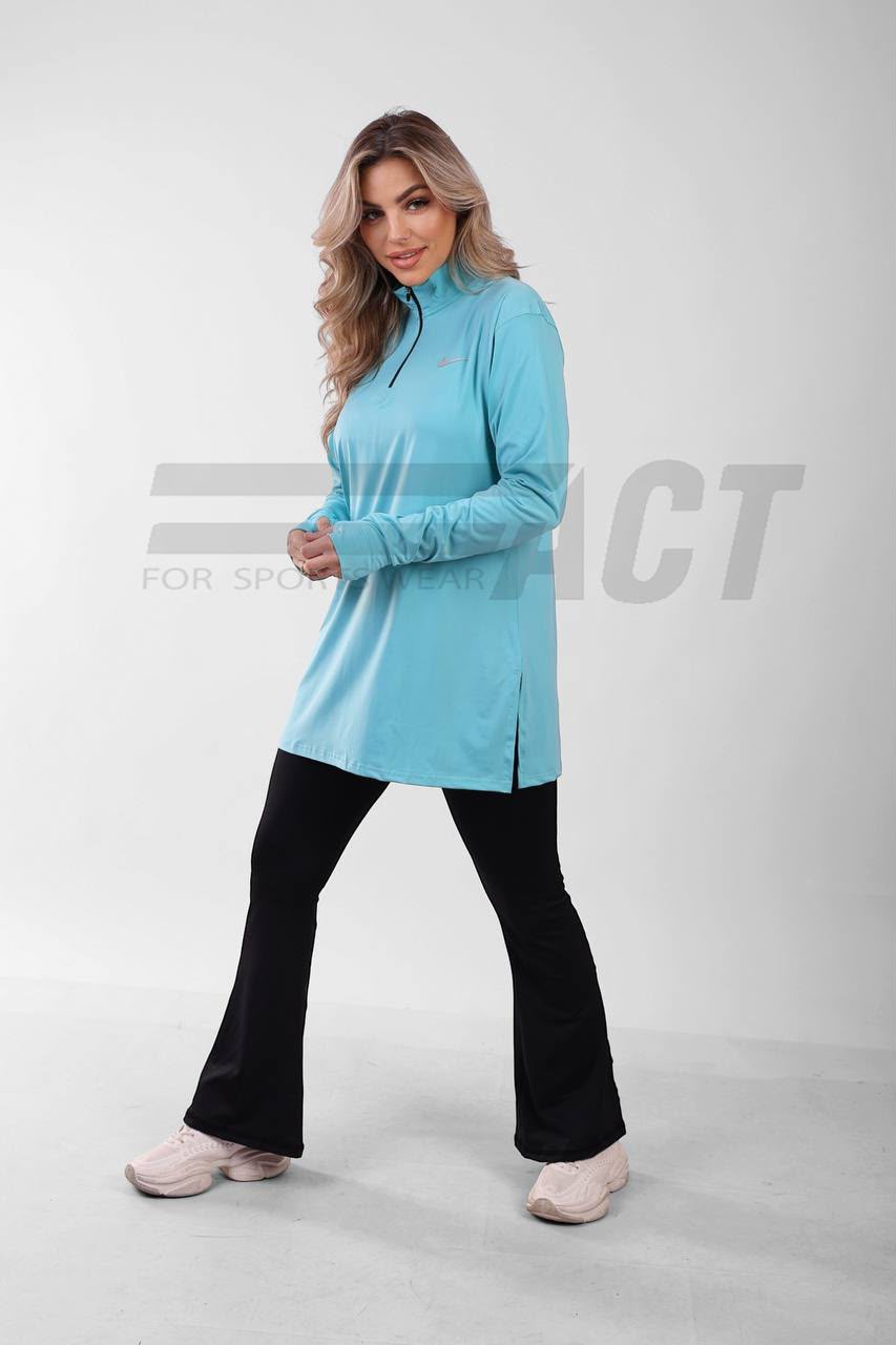 تونيك رياضي حريمي أوفر سايز نص سوستة | Women's Oversize Half-Zip Sports Tunic