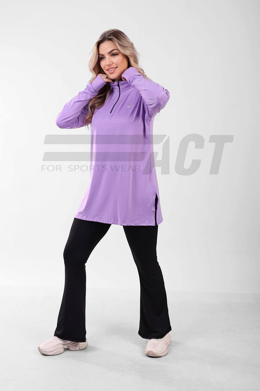 تونيك رياضي حريمي أوفر سايز نص سوستة | Women's Oversize Half-Zip Sports Tunic