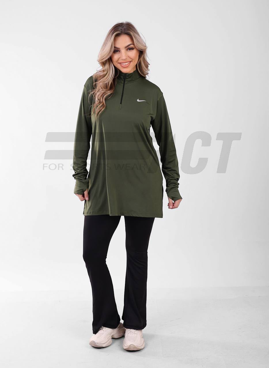 تونيك رياضي حريمي أوفر سايز نص سوستة | Women's Oversize Half-Zip Sports Tunic