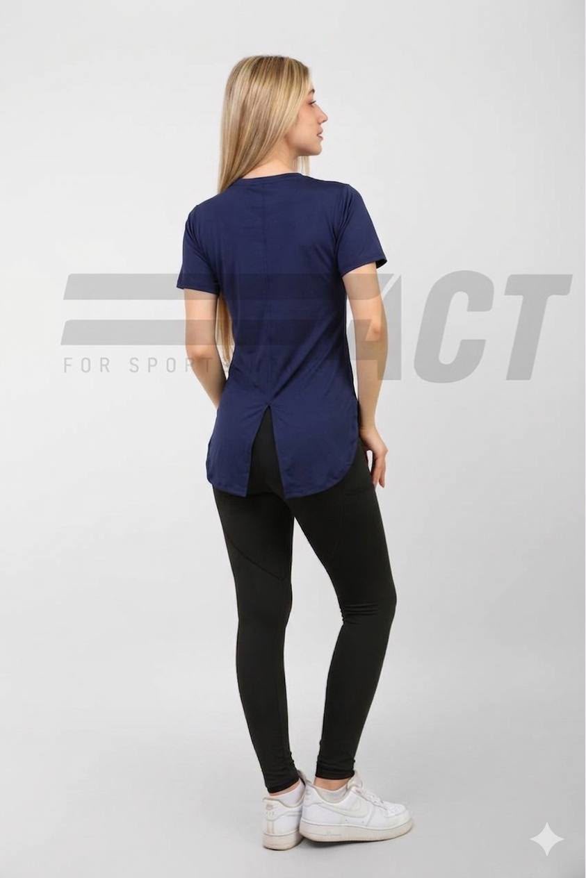 تيشيرت رياضي حريمي نص كم مفتوح من الخلف | Women's Open Back Short Sleeve Sports Top