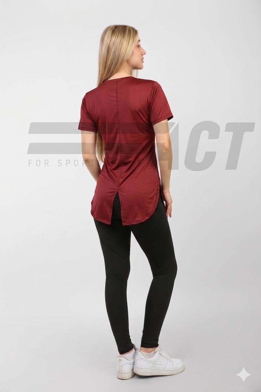 تيشيرت رياضي حريمي نص كم مفتوح من الخلف | Women's Open Back Short Sleeve Sports Top