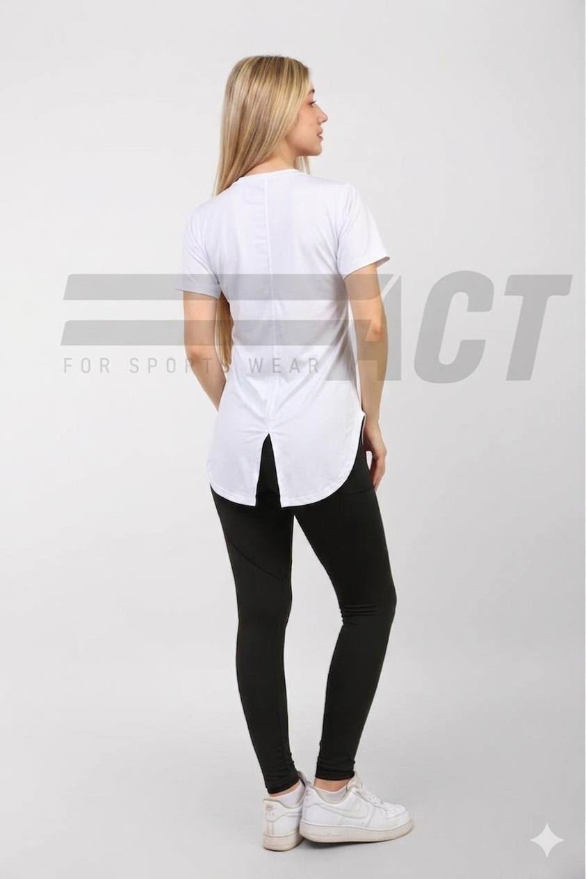 تيشيرت رياضي حريمي نص كم مفتوح من الخلف | Women's Open Back Short Sleeve Sports Top