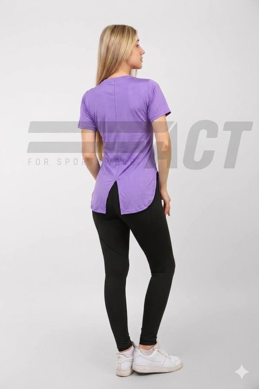 تيشيرت رياضي حريمي نص كم مفتوح من الخلف | Women's Open Back Short Sleeve Sports Top