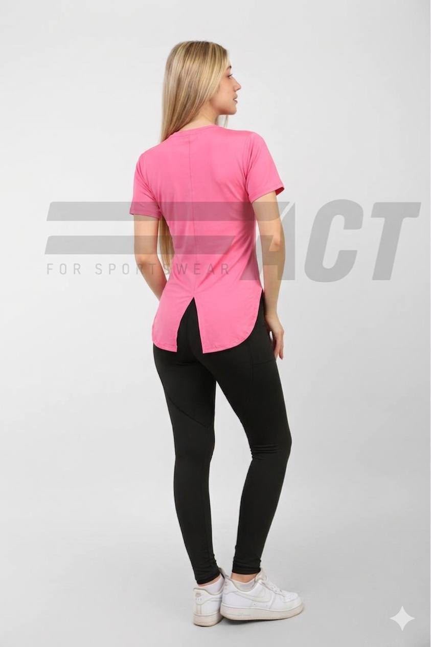 تيشيرت رياضي حريمي نص كم مفتوح من الخلف | Women's Open Back Short Sleeve Sports Top