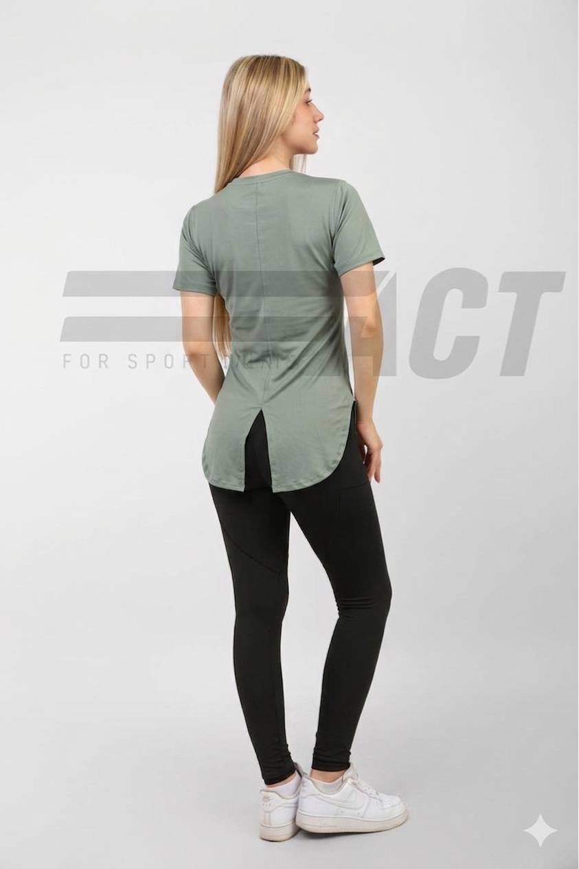 تيشيرت رياضي حريمي نص كم مفتوح من الخلف | Women's Open Back Short Sleeve Sports Top