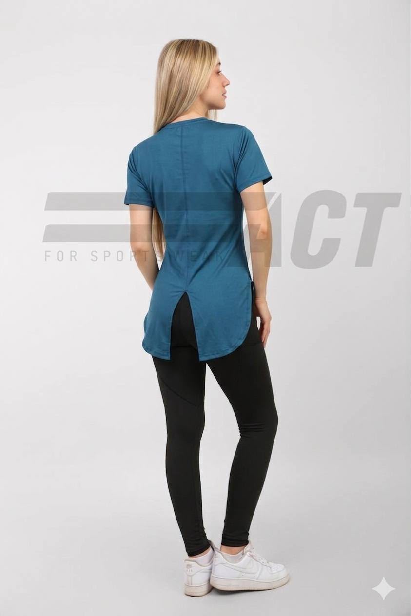 تيشيرت رياضي حريمي نص كم مفتوح من الخلف | Women's Open Back Short Sleeve Sports Top