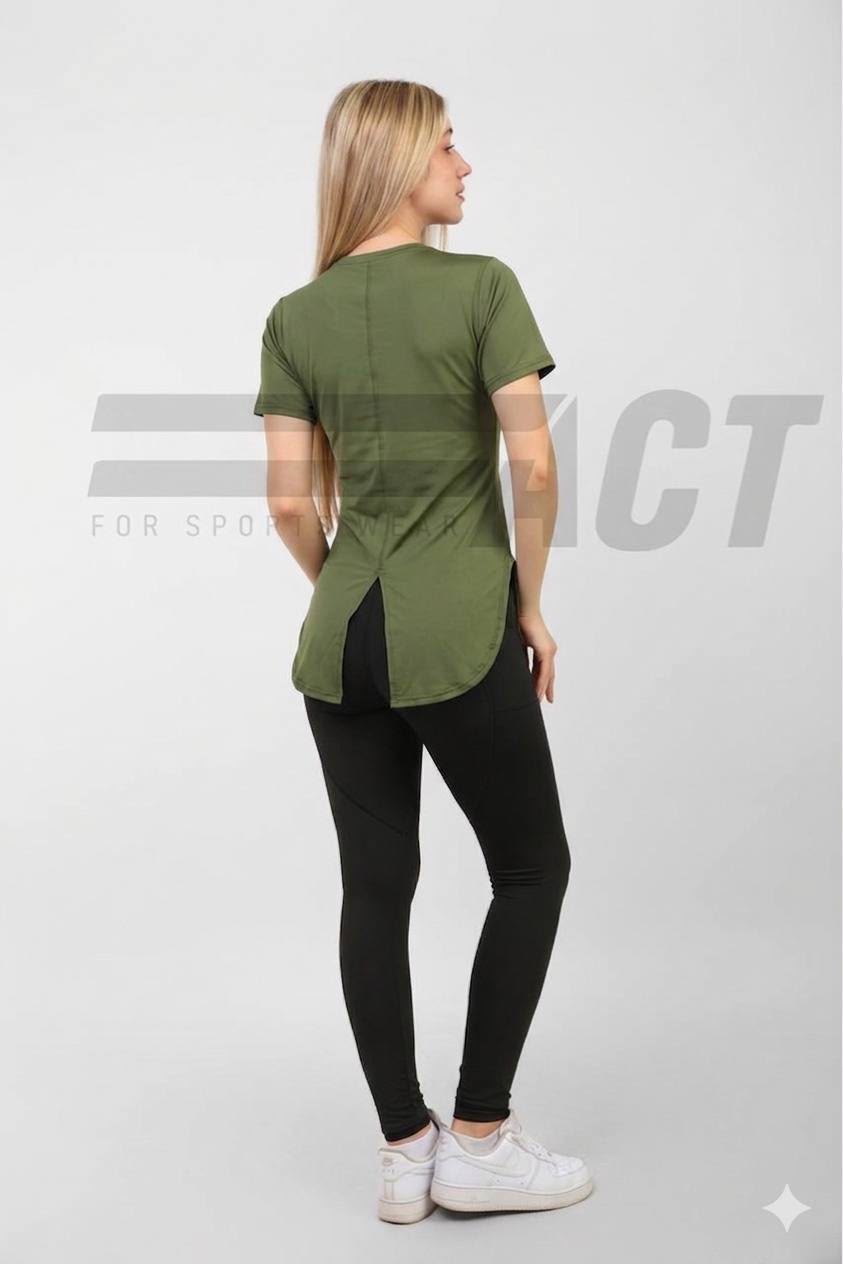 تيشيرت رياضي حريمي نص كم مفتوح من الخلف | Women's Open Back Short Sleeve Sports Top