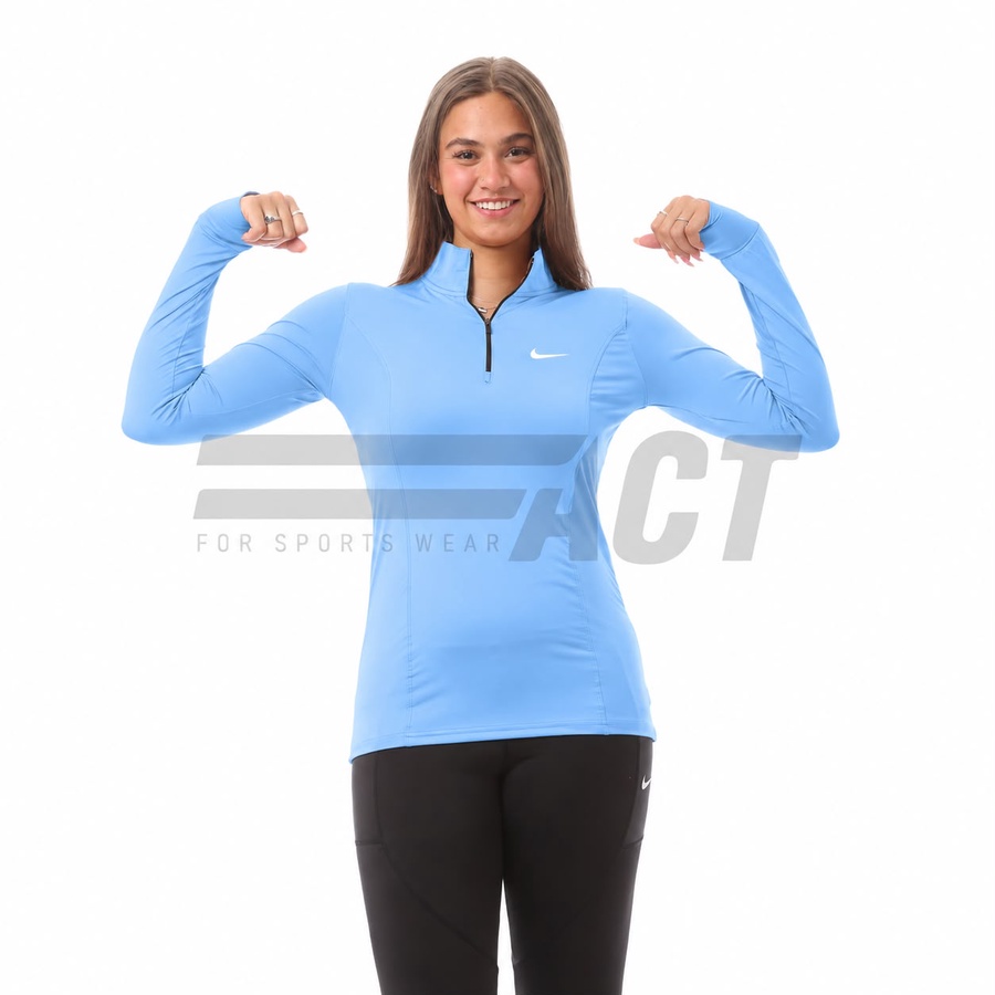 تيشيرت رياضي حريمي كم طويل نص سوستة | Women's Half Zip Long Sleeve Sports Top
