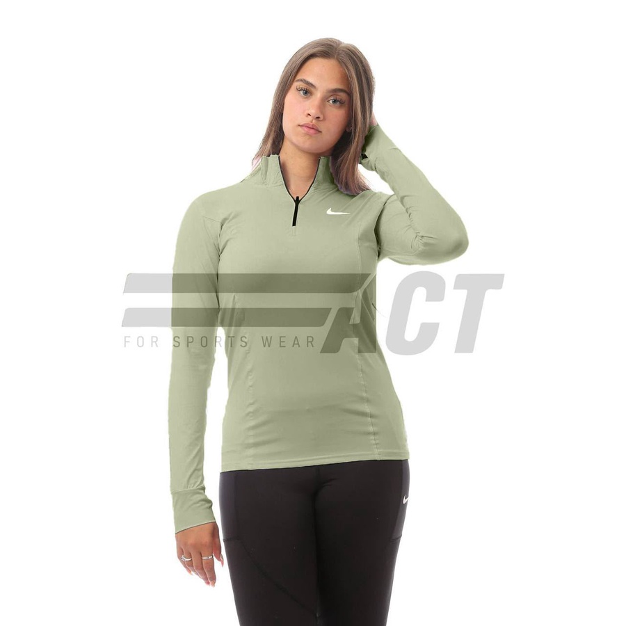 تيشيرت رياضي حريمي كم طويل نص سوستة | Women's Half Zip Long Sleeve Sports Top