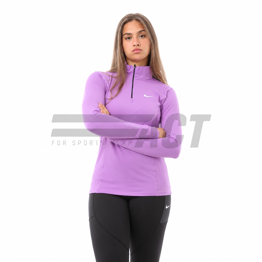 تيشيرت رياضي حريمي كم طويل نص سوستة | Women's Half Zip Long Sleeve Sports Top