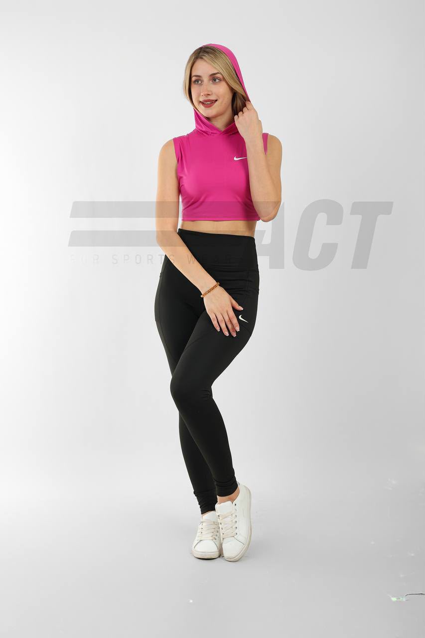 كروب كت رياضي حريمي بكابيشو | Women's Sleeveless Crop Hoodie