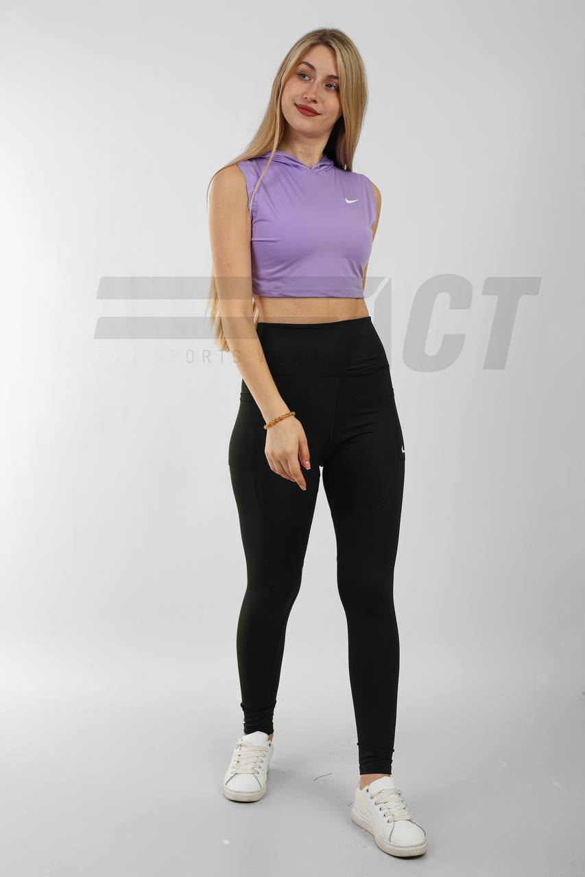 كروب كت رياضي حريمي بكابيشو | Women's Sleeveless Crop Hoodie