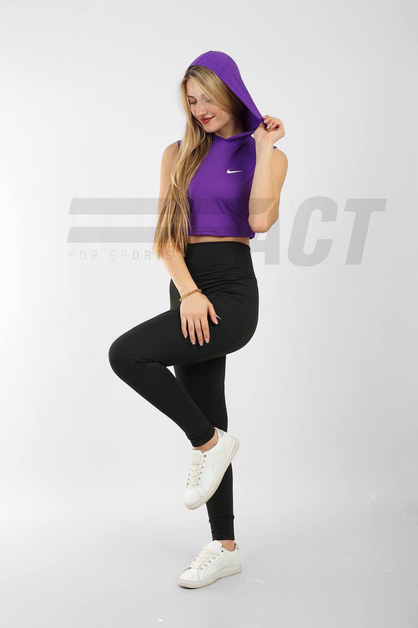 كروب كت رياضي حريمي بكابيشو | Women's Sleeveless Crop Hoodie