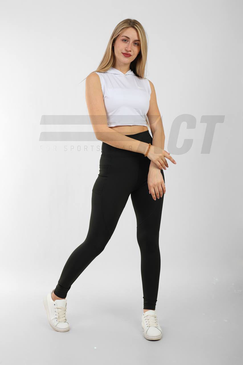 كروب كت رياضي حريمي بكابيشو | Women's Sleeveless Crop Hoodie