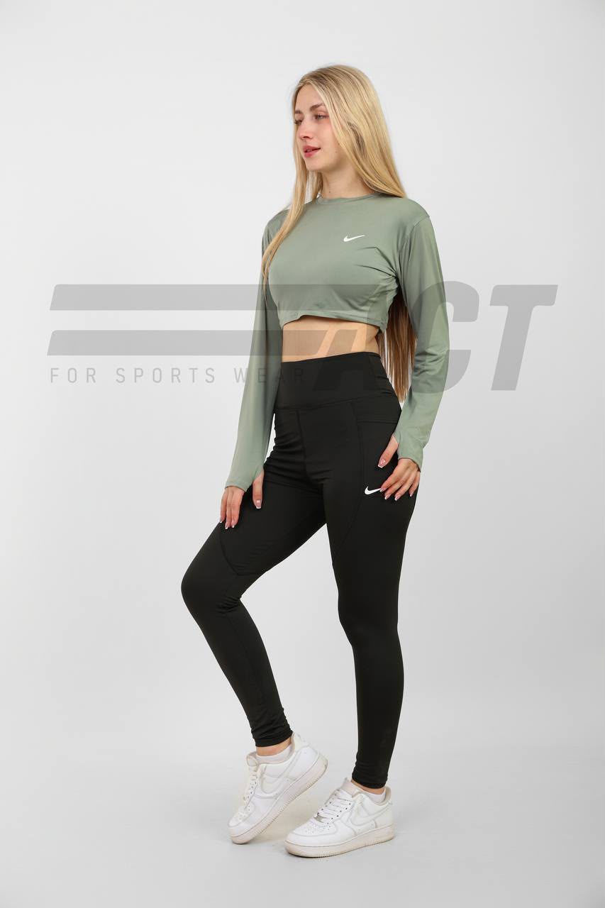 كروب توب رياضي حريمي كم طويل | Women's Long Sleeve Crop Sports Top