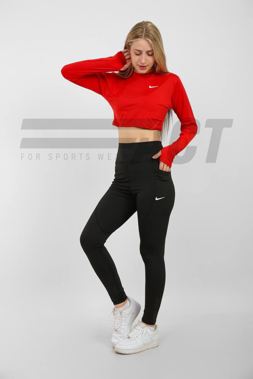 كروب توب رياضي حريمي كم طويل | Women's Long Sleeve Crop Sports Top