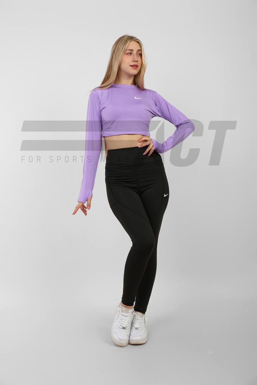 كروب توب رياضي حريمي كم طويل | Women's Long Sleeve Crop Sports Top