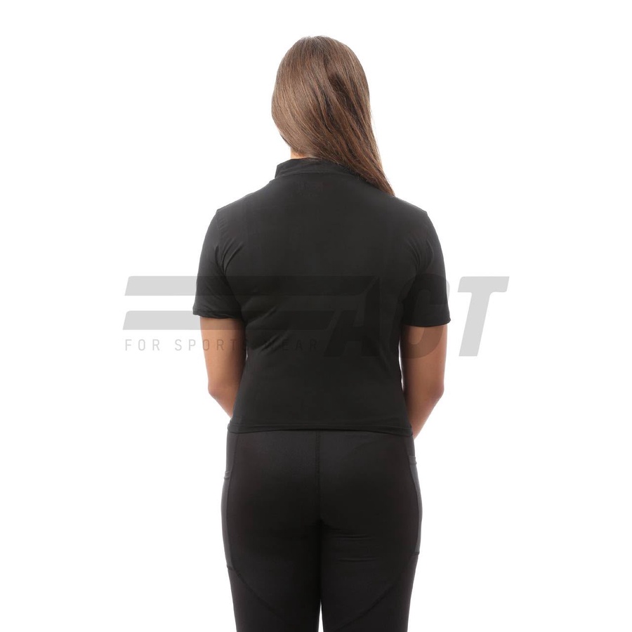 تيشيرت رياضي حريمي نص كم نص سوستة | Women's Short Sleeve Half Zip Sports Top