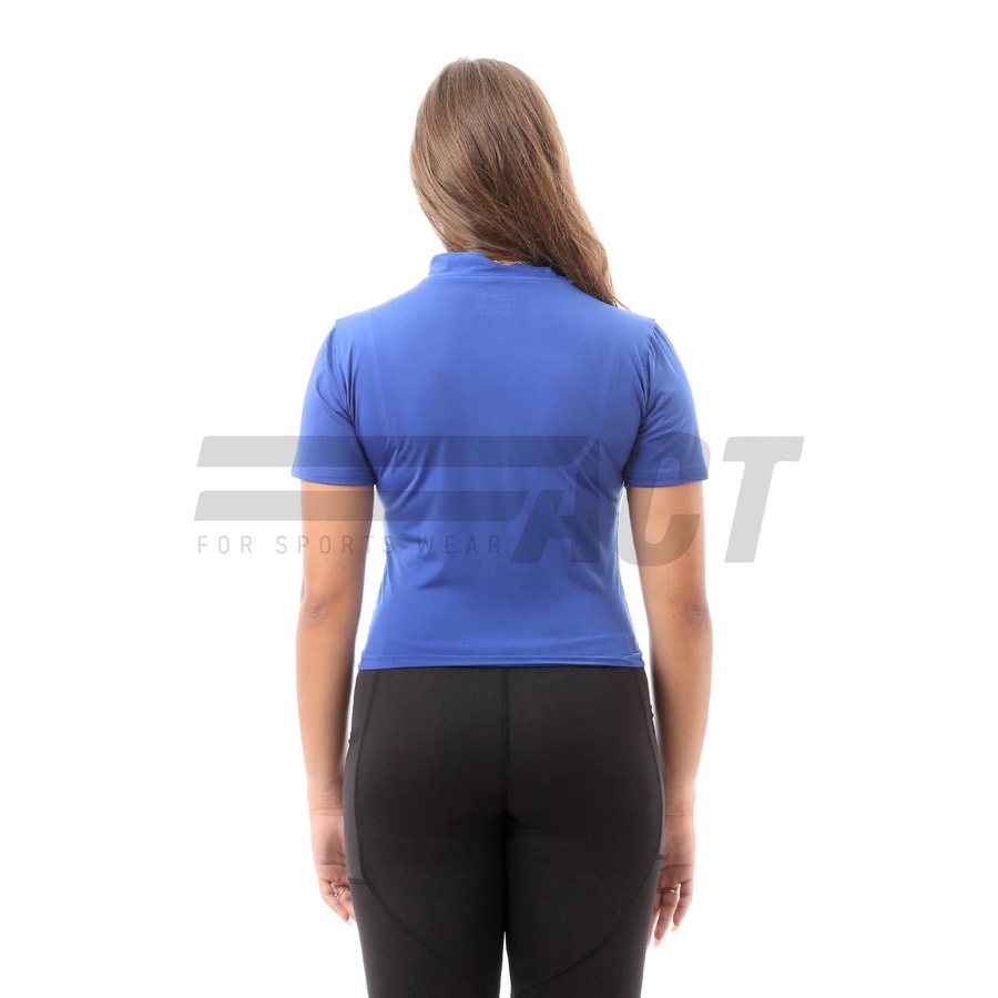 تيشيرت رياضي حريمي نص كم نص سوستة | Women's Short Sleeve Half Zip Sports Top