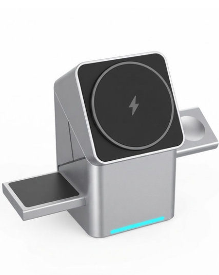 Geomatric XW-10 15W 3-in-1 Magnetic Wireless Charger - Rotating & Foldable Desktop Charging Stand