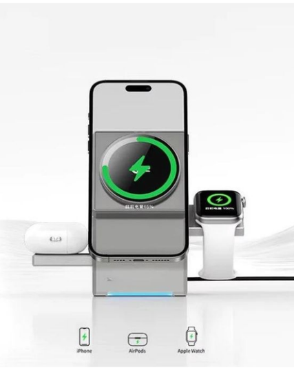 Geomatric XW-10 15W 3-in-1 Magnetic Wireless Charger - Rotating & Foldable Desktop Charging Stand