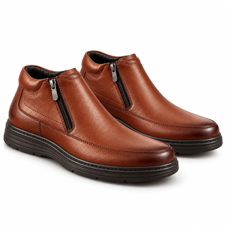 Double Zip Genuine Leather halfboot – M38