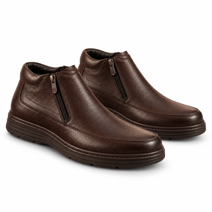 Double Zip Genuine Leather halfboot – M38