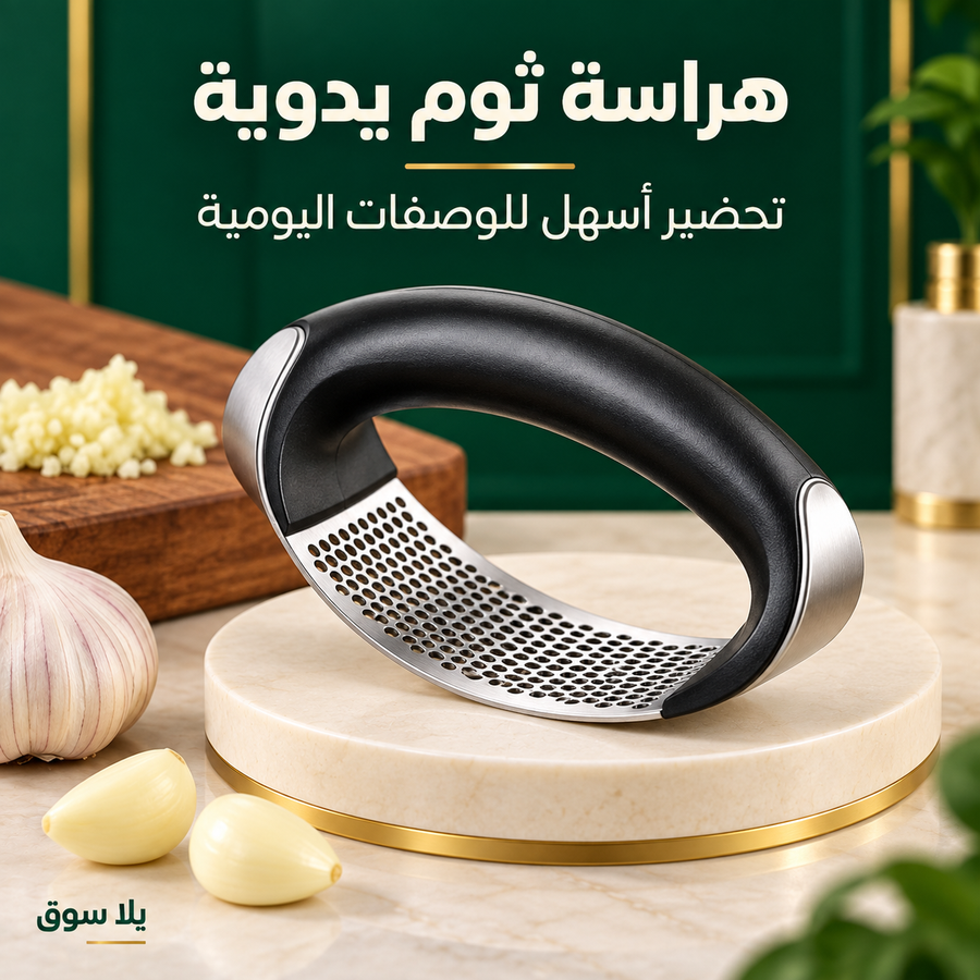 هراسة ثوم يدوية بمقبض منحني