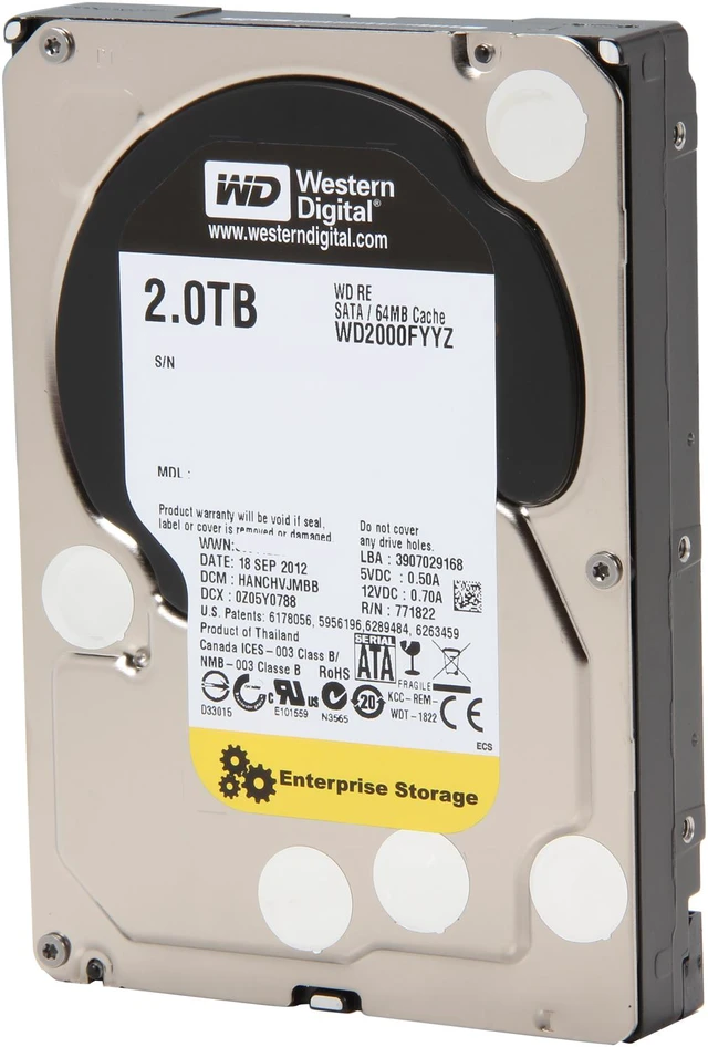 هارد ديسك Western Digital WD2000FYYZ 2TB SATA 3.5" 7200RPM هيلث 100%