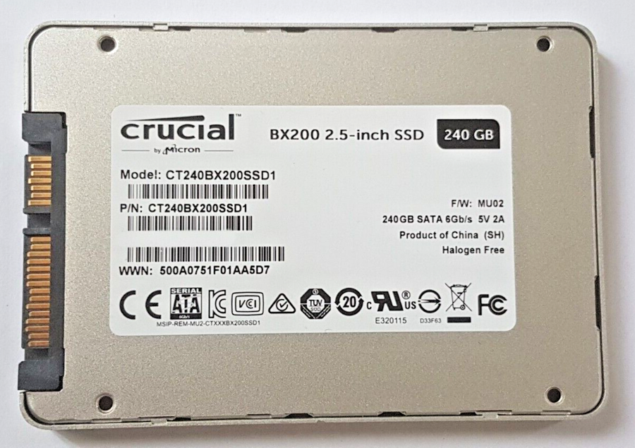 SSD Crucial BX200 240GB SATA 2.5 هيلث 100% كالجديد