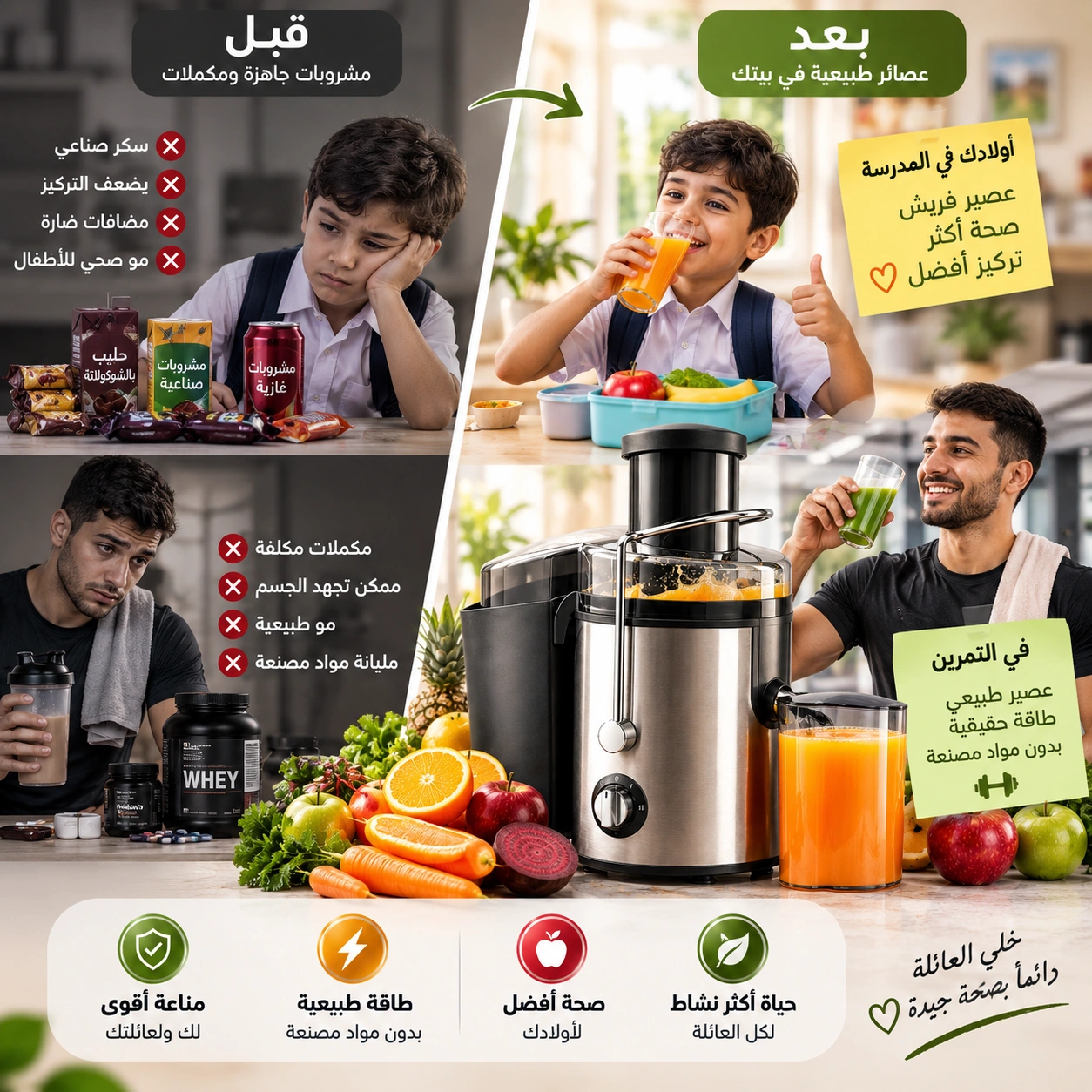 عصارة الفواكه والخضار الفريش