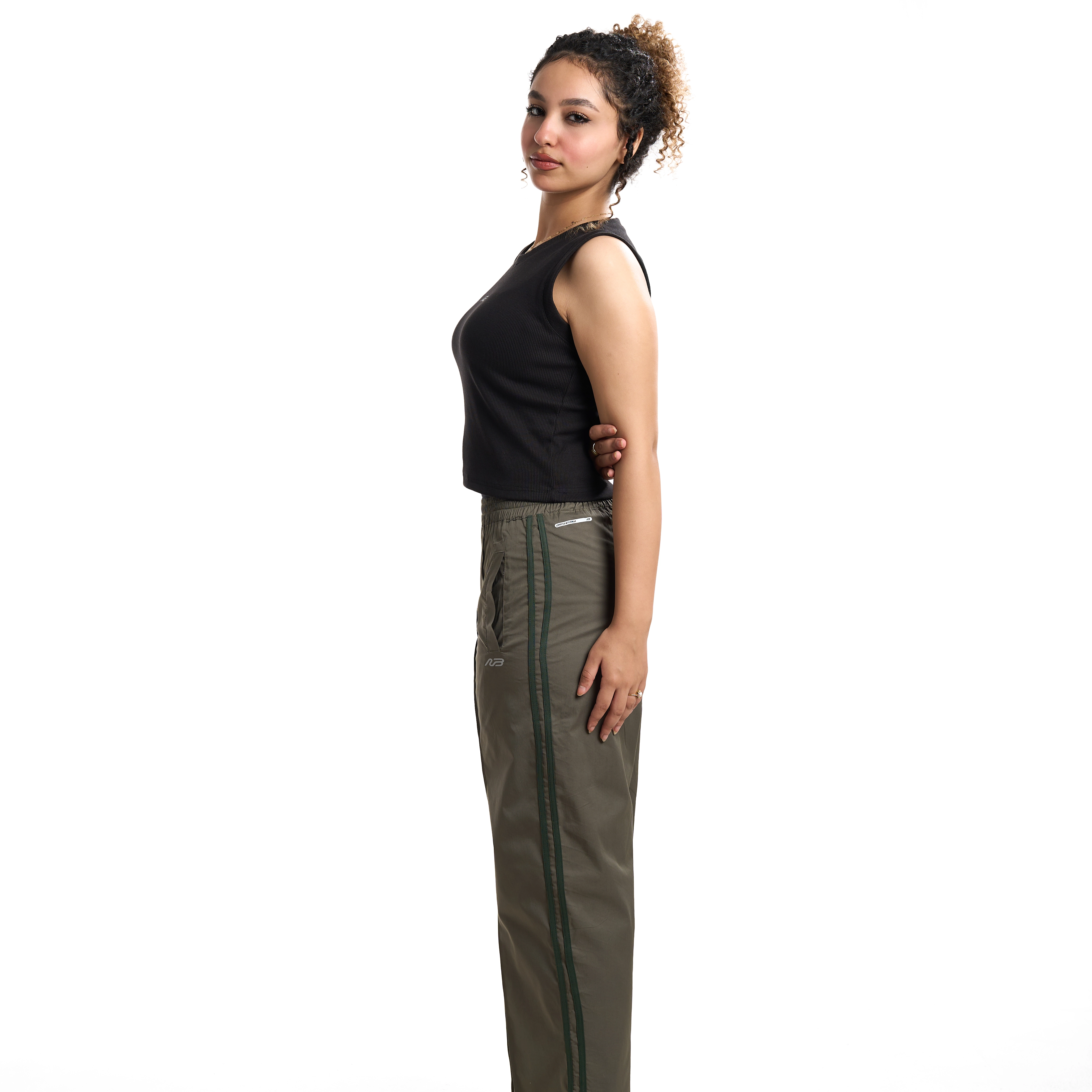 motion wide-leg double line pants 02 Unisex