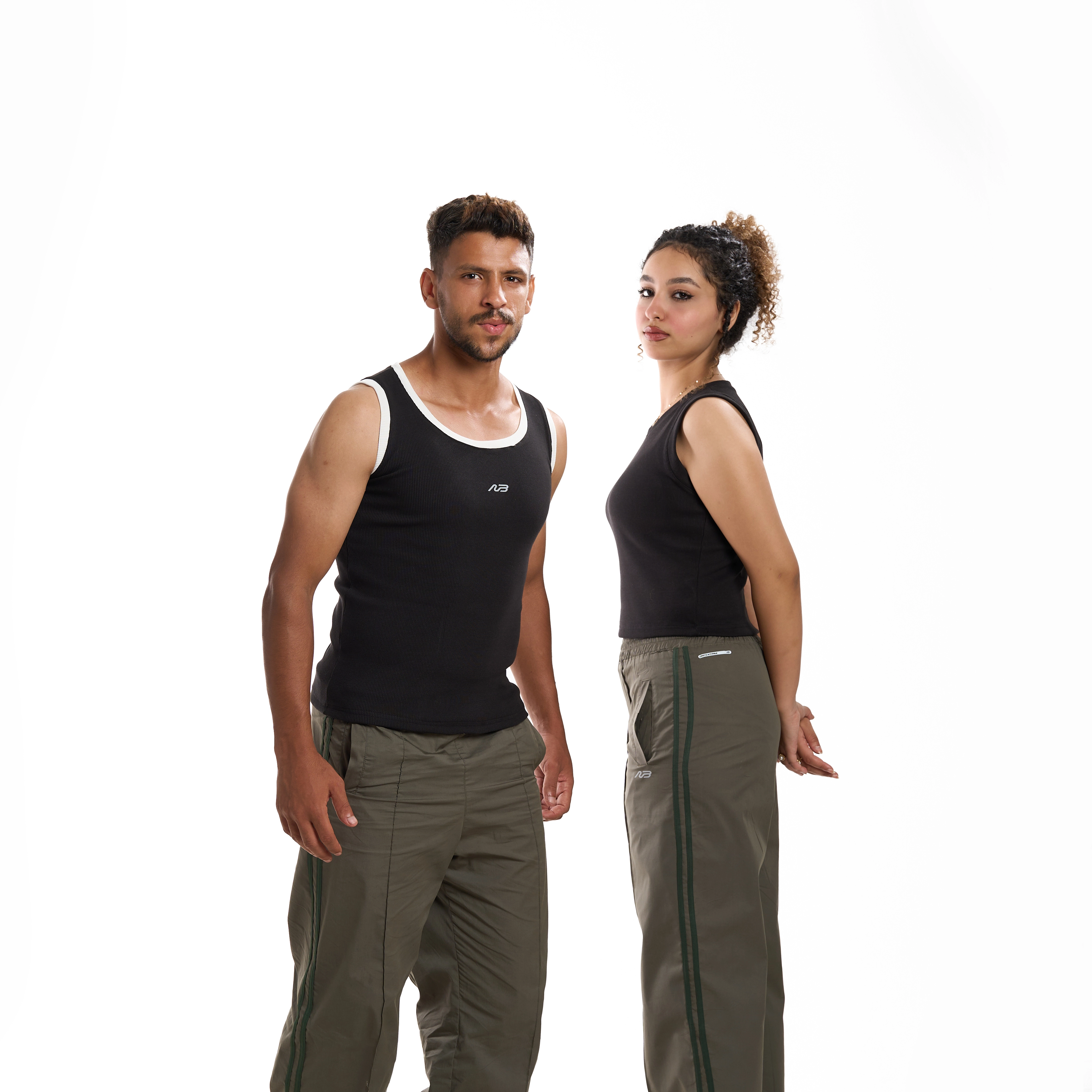 motion wide-leg double line pants 02 Unisex