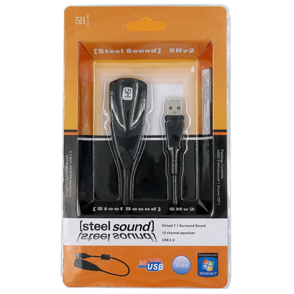 كارت صوت Steel Sound High Quality 5Hv2 USB2.0 Virtual 7.1
