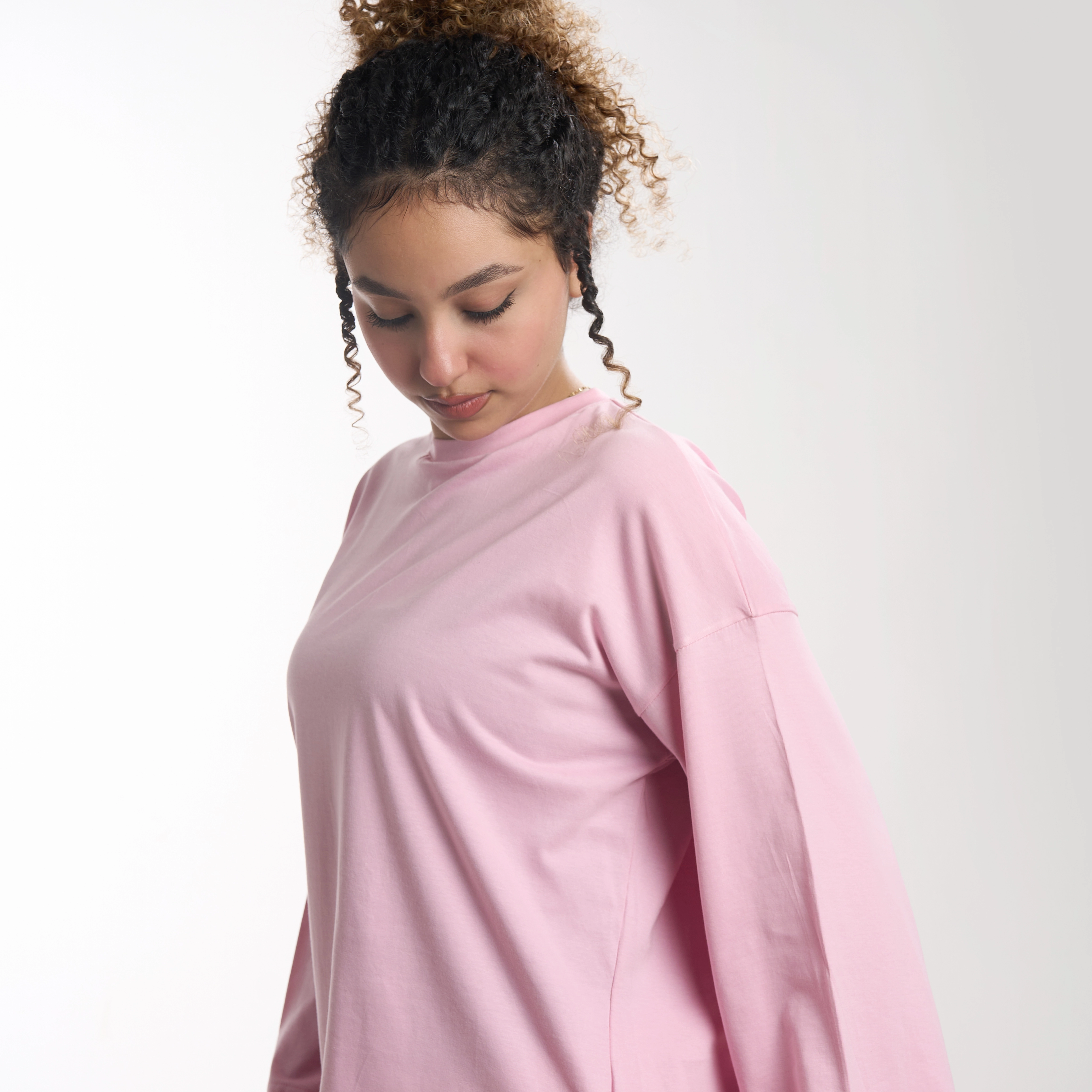 Women  long fit t shirt pink
